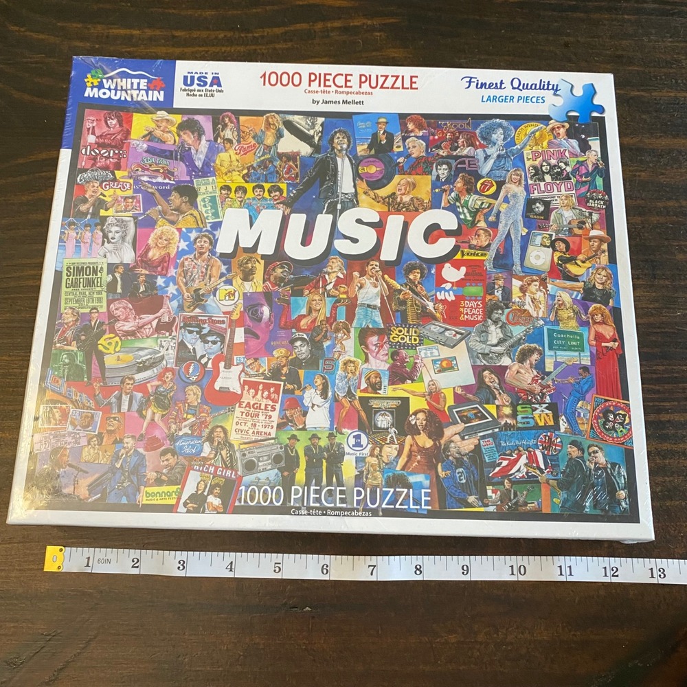 White Mountain Music 1000 Piece Jigsaw Puzzle James Mellett Collage 1464 New - Picture 7 of 8